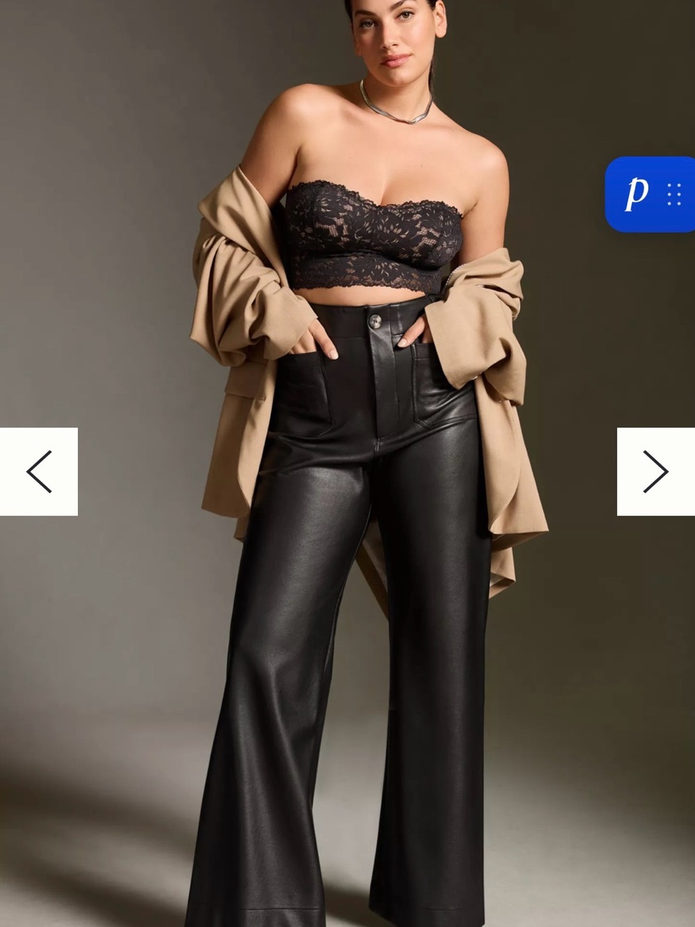 The Colette Wide-Leg Faux Leather Pants by Maeve - Picture 2 of 5